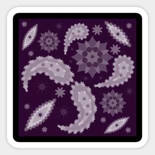 Floral pattern with leaves and flowers paisley style Sticker